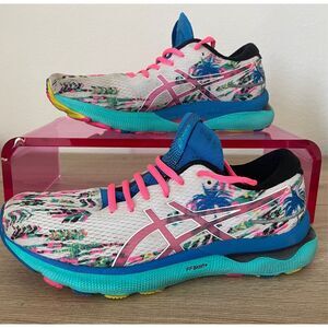 ASICS Gel-Nimbus 24 Running Shoes Women 9.5 Multi Tropical‎ Print Streetwear Y2K